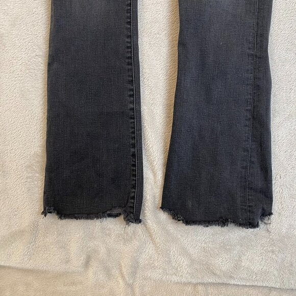 Madewell Womens Jeans 24T Cali Demi-Boot Gray Denim Raw Hem Stretchy Waist Slim - Picture 14 of 16